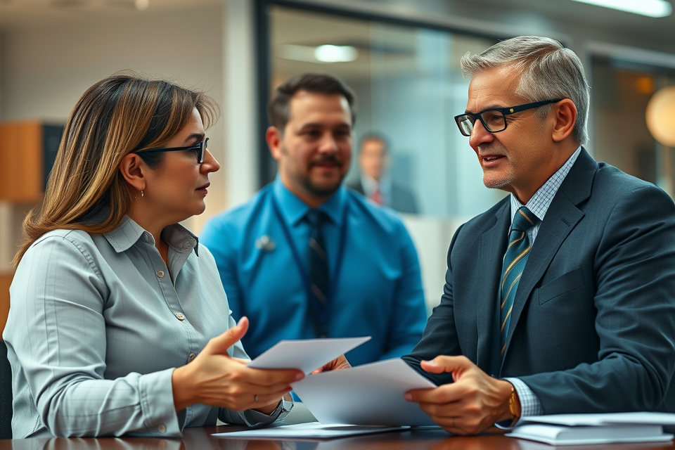 Bank officer discussing loan options