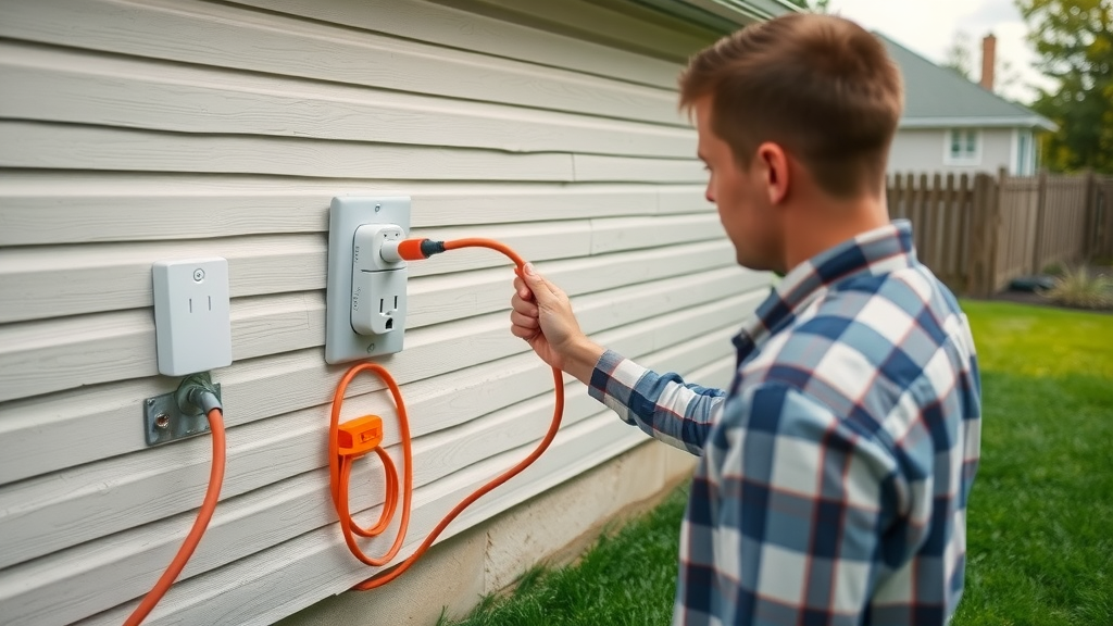 Preparing yard for roof replacement by ensuring utility access for the roofing contractor
