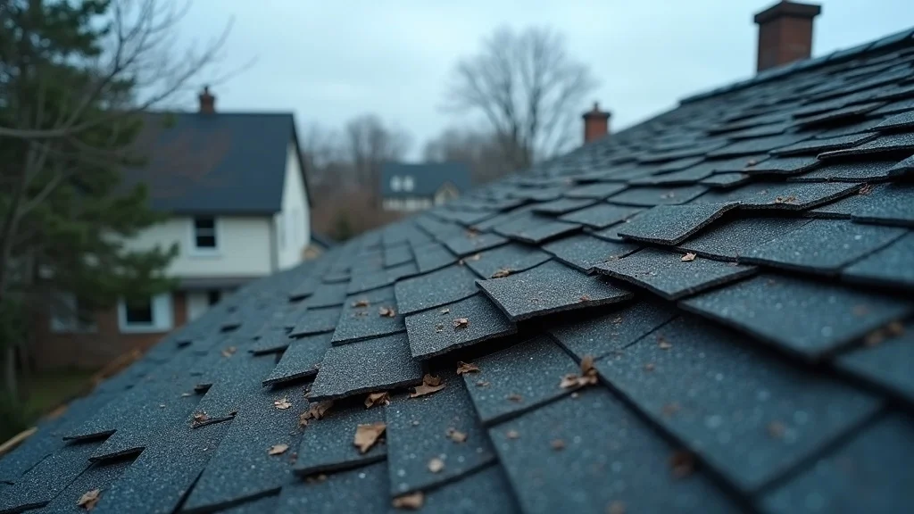 close-up roof storm damage missing asphalt shingles roof repair near me emergency