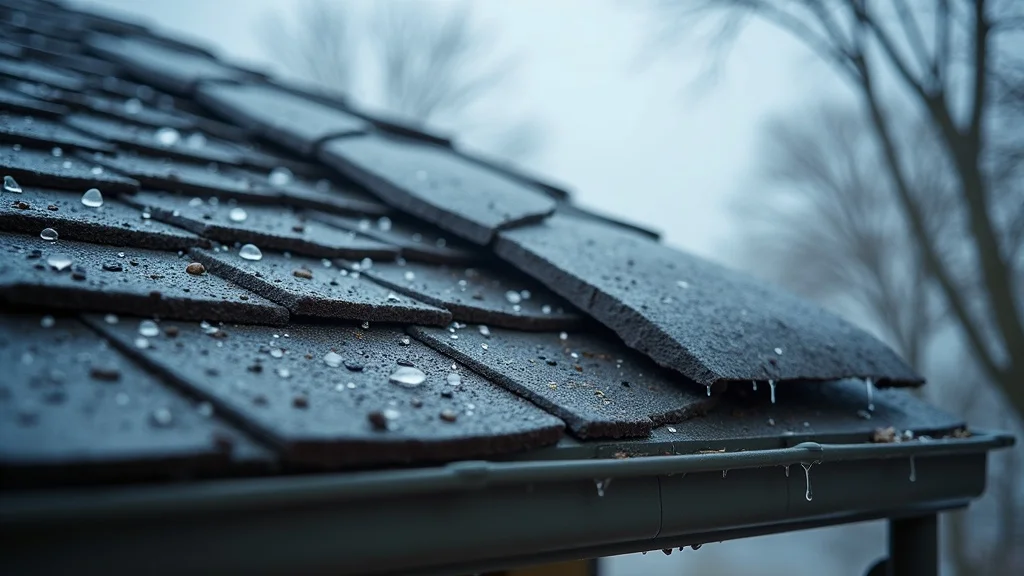 spring roof inspection checklist for Niagara Falls home with melting snow, budding trees, and visible water droplets on shingles